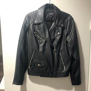 Black Faux Leather Moto Jacket - Express